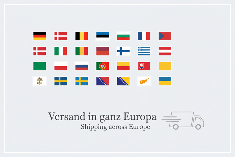 Europa Versand Banner mit allen Ländern