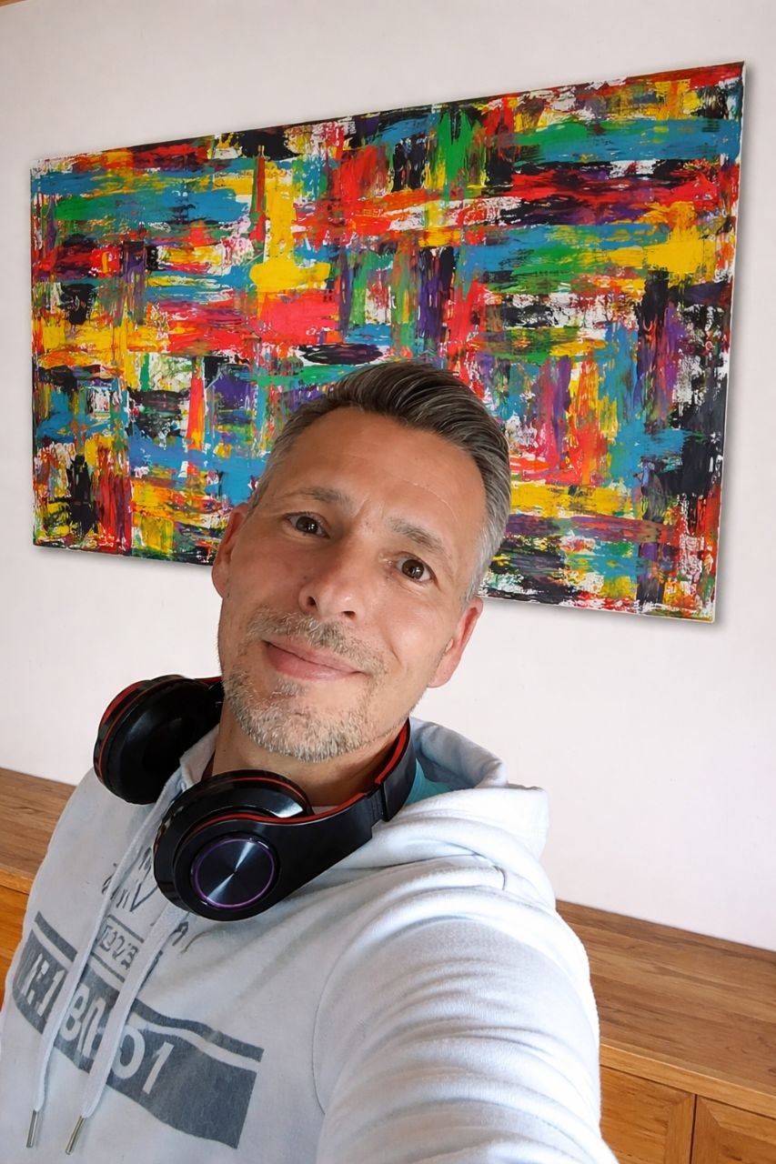 Neon Symphony – Original Acryl-Leinwandbild (140x70 cm)
