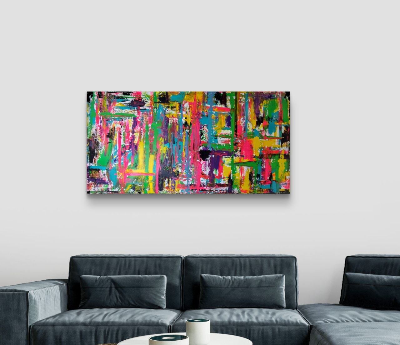 Neon Symphony – Original Acryl-Leinwandbild (140x70 cm)