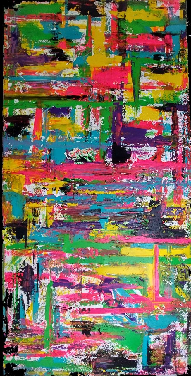 Neon Symphony – Original Acryl-Leinwandbild (140x70 cm)